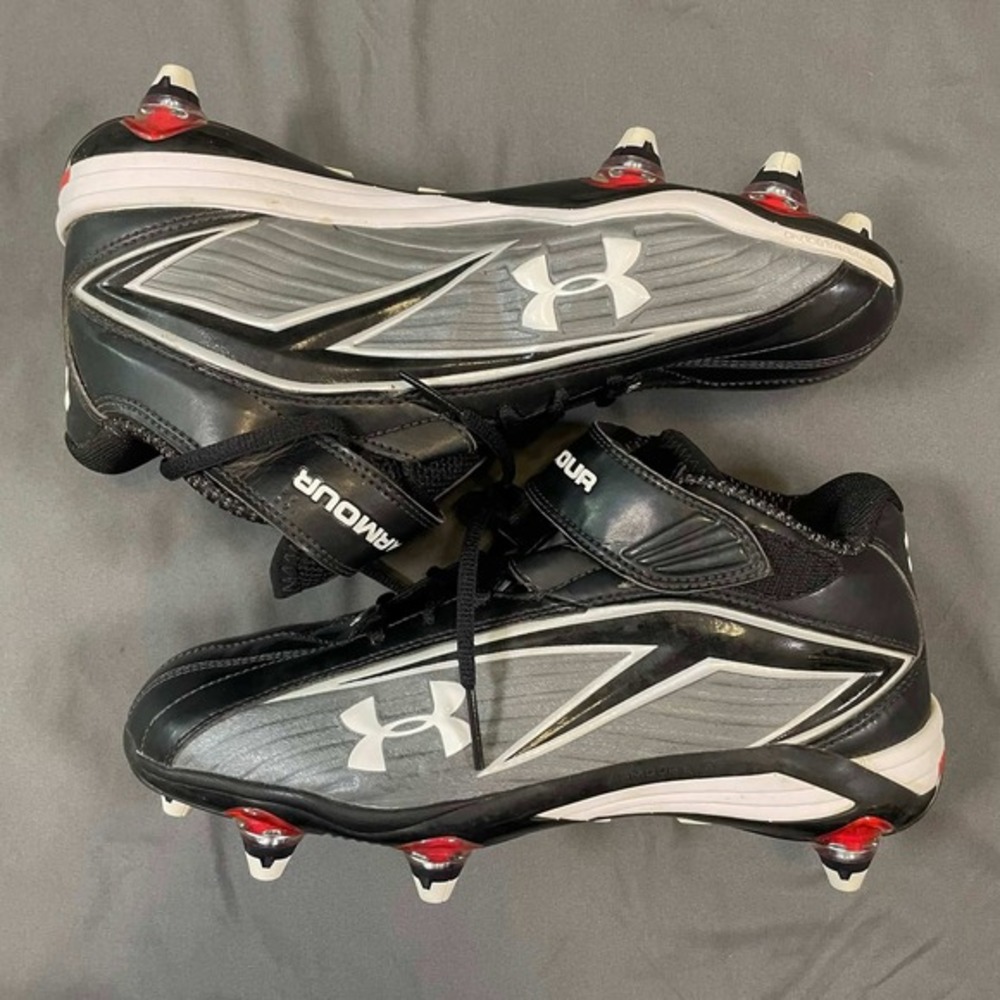 Under Armour FootSleeve Football Cleats Mens 9.5 Black Silver 1099077-011 - Picture 6 of 12